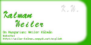 kalman weiler business card