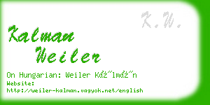 kalman weiler business card